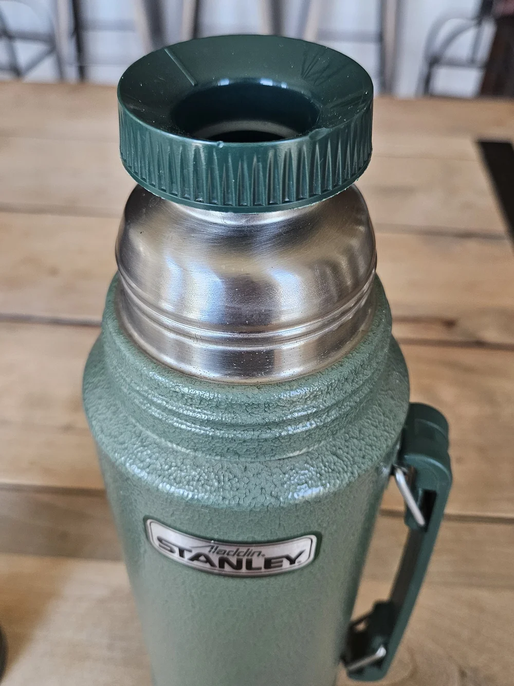 Stanley Green Textured Vacuum Bottle with Stainless Cup - Picture 3 of 6
